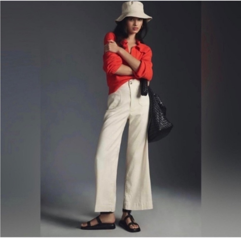 Maeve Cream Wide-Leg Pants